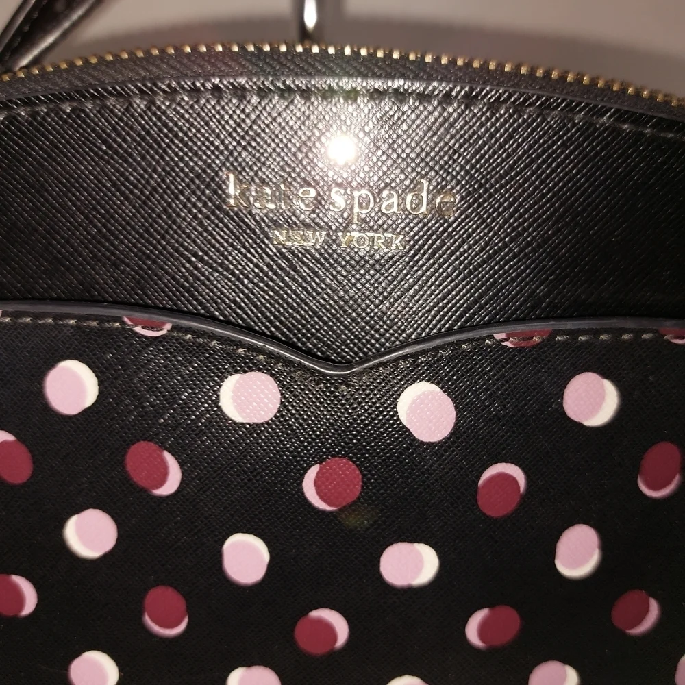 Kate Spade Black and Pink Polka Dot Crossbody Bag